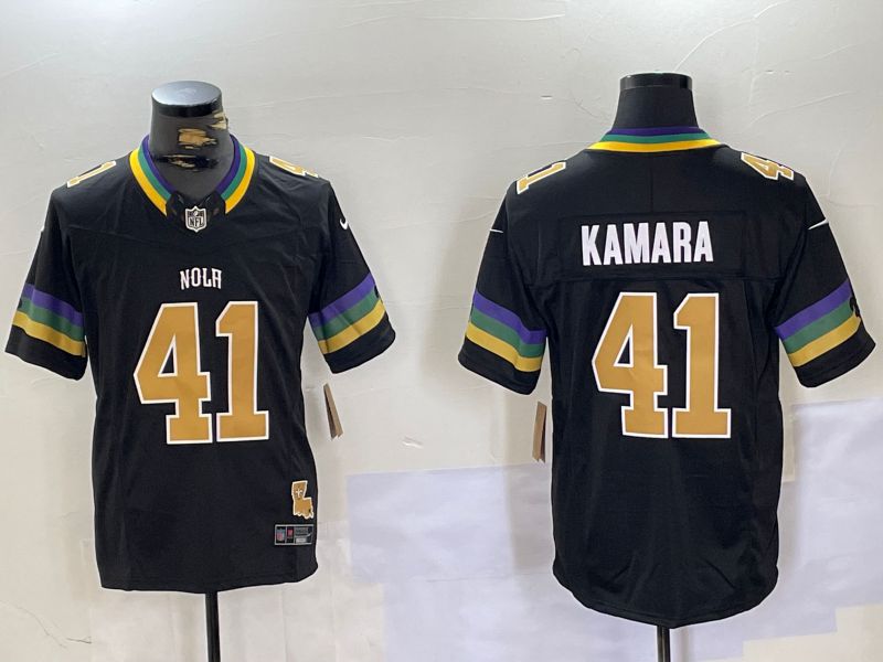 Men New Orleans Saints #41 Kamara Black Three generations 2024 Nike Vapor Limited NFL Jersey style 2->green bay packers->NFL Jersey